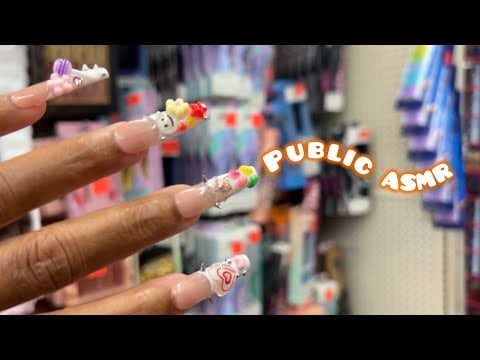 PUBLIC ASMR IN QUIET OLLIE’S | Lofi, Camera Tapping, Scratching, XL NAILS, Hand Movements & MORE! 