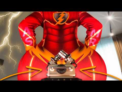 ASMR Flash Tight Cosplay Costume ⚡🦸🏻‍♂️BEST FABRIC SCRATCHING SOUNDS | No Talking ✨