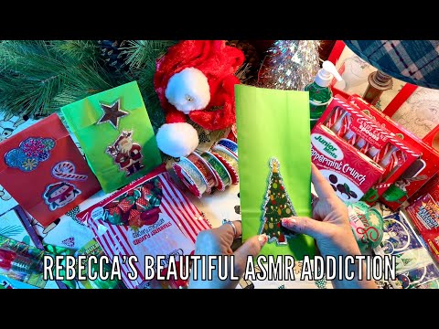 ASMR Assembling Christmas Treat Bags! (Soft Spoken only) Rain~Stickers.