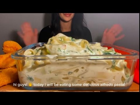 Creamy Cheesy Fettuccine Alfredo Pasta + Crunchy Pickle Jalapeño Poppers Mukbang ASMR * no talking *