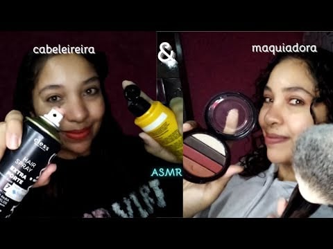 ASMR Dia de noiva - Cabelo e Maquiagem 👰🏻 você noiva