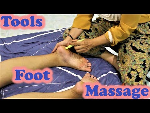 ASMR Relaxing Foot Massage by Mother - Tools Foot Massage