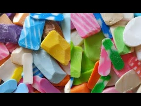 Cut and break the soap plates ASMR/relaxing sounds\ No talking. Satisfying ASMR video\ Cutting soap