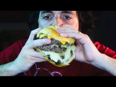 HUGE 4 CHEESE TRIPLE BURGER ! ASMR ( Real Sounds ) 자막 字幕  उपशीर्षक | Nomnomsammieboy