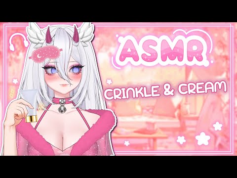 【ASMR/3dio】Slippery ear attention - WARNING: crinkly! 💆 (Plastic Wrap and lotion!) | No Talking!