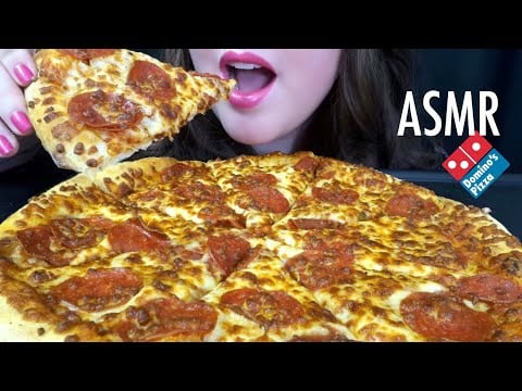 ASMR Domino’s Pepperoni PIZZA 🍕 Satisfying Eating Sounds