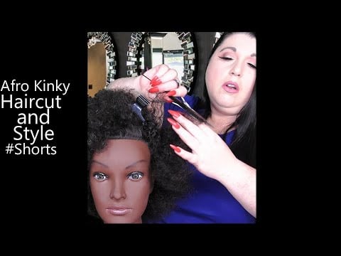 ASMR Afro/Kinky Haircut and Style #Shorts