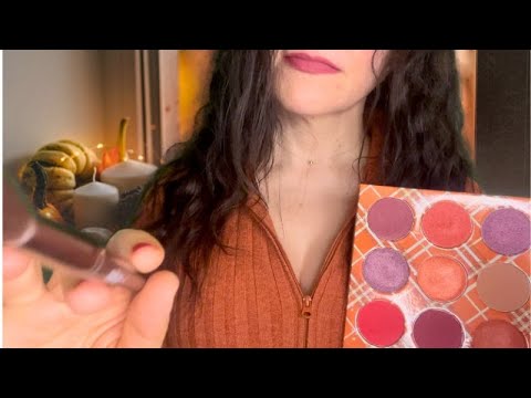 ASMR Roleplay Doing Your Fall Makeup 💄 🍁Personal Attention Layered Sounds No Talking