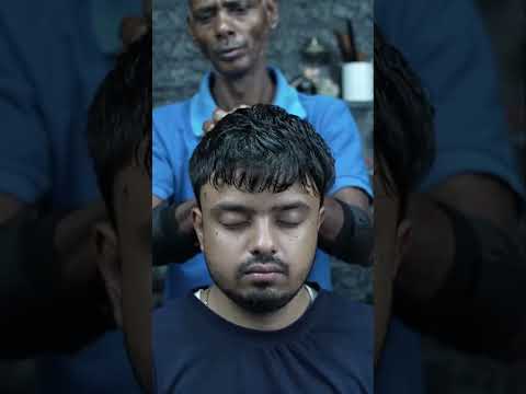 Old Barber Doing Old School Champi Head Massage ASMR For Better Relaxation #shorts
