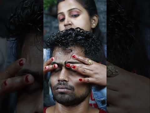 She Doing Heavy Oil Head Massage With Neck Cracking ASMR #shorts
