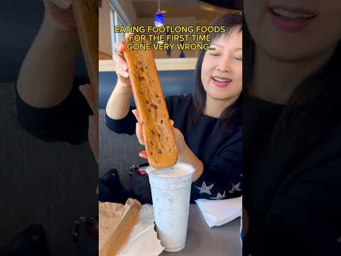 EATING FOOTLONG FOODS FOR THE FIRST TIME #shorts #viral #mukbang