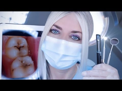ASMR Dental Exam, Cleaning & Filling - Tapping, Scraping, Latex Gloves, Mixing, Drops, Suction