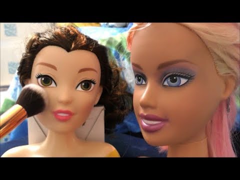 #ASMR Face Brushing & Gentle Rain & Wind Sounds - Doll Heads -