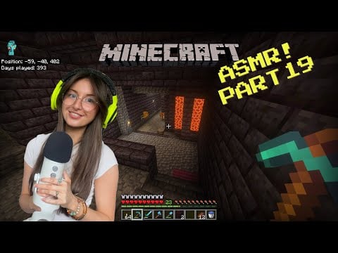 ASMR 1 hour build with me Minecraft gameplay!🏹 (PS5 controller sounds, mic brushing and whispers)
