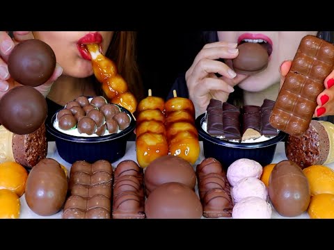 ASMR DANGO, CHOCOLATE COVERED MARSHMALLOWS, MALTESERS PIE, MILKA CHOCOLATE EGG, BUBBLY CHOCOLATE 먹방