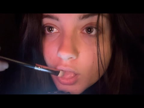 chaotic asmr//heavy breathing/spit painting/makeup/mouth sounds 