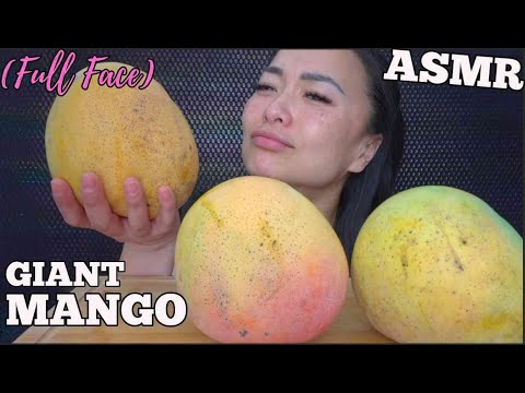 ASMR FULL FACE FRIDAY *GIANT MANGO (EATING SOUNDS) LIGHT WHISPERS | SAS-ASMR