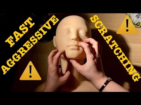 ASMR|⚠️ONLY EXTREME FAST AGGRESSIVE SCRATCHING ON SILICON MANNEQUIN! LOUD! FRONT/BACK. No talking 😴