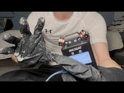 ASMR TASCAM / lotion gloves sounds, mic biting, mic touching, mouth sounds