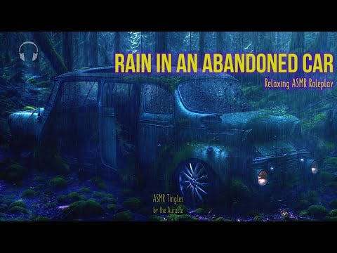 ASMR Rain in an Abandoned Car Roleplay ★ with night forest sounds For sleep & relaxation ★