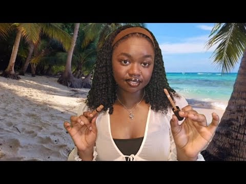 ASMR Fast & Aggressive Soft Girl Makeup At The Beach 💄(personal attention) 