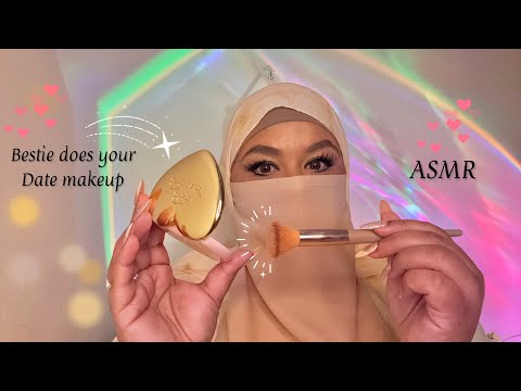 ASMR - Bestie Does Your Date Makeup 💕Chit Chat / Personal Attention / Layered sounds 