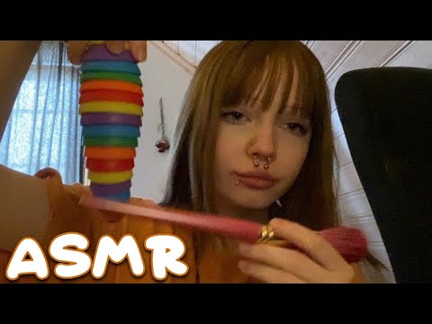 Lofi ASMR | Fast & aggressive random triggers + rambling (tapping, brushing, visuals)