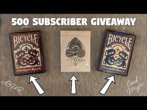 [ASMR] 500 Subscriber Giveaway & Card Magic