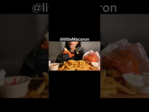 Fried Chicken Burger Mukbang ASMR #shorts