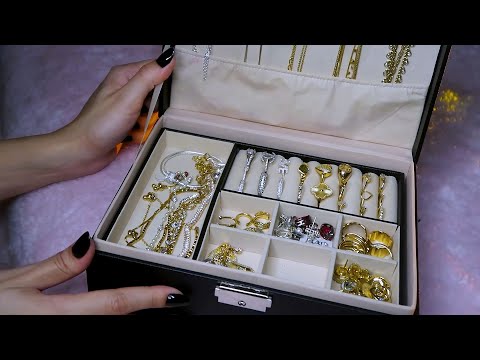 ASMR - ORGANIZANDO MEUS ACESSÓRIOS NO PORTA JÓIAS 💎 com chuvinha ⛈️