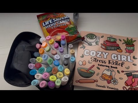 ASMR | Coloring 🖍️ | Hard Candy mouth sounds 