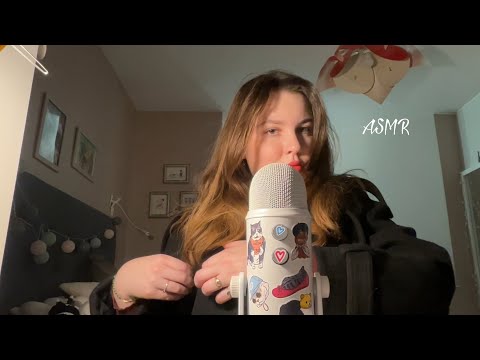 ASMR trench coat fabric scratching