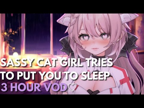 ASMR Sassy cat girl tries to put you to sleep (Binaural) (3DIO)