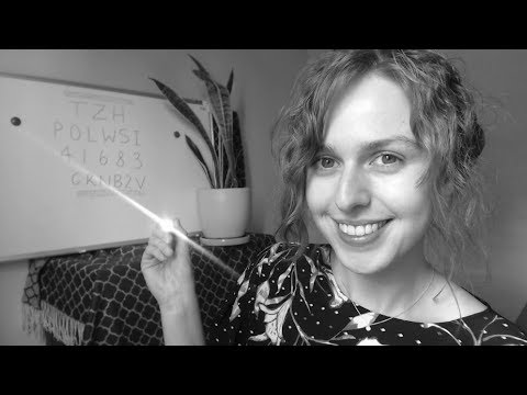 ASMR EYE EXAMINATION ROLE PLAY (BLACK + WHITE)