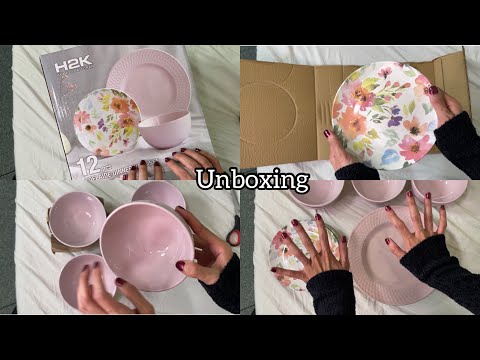 ASMR Unboxing Whisper| unboxing dinnerware | Tapping & Show and Tell