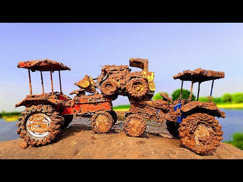 Muddy Tractor And sonalika tractor Help JCB And Water Jump Muddy Cleaning | Tractor Video