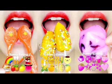 [ASMR MUKBANG] 10 minutes Emoji Eating Sound 10분 이모지 먹방 (Satisfying & Relax)
