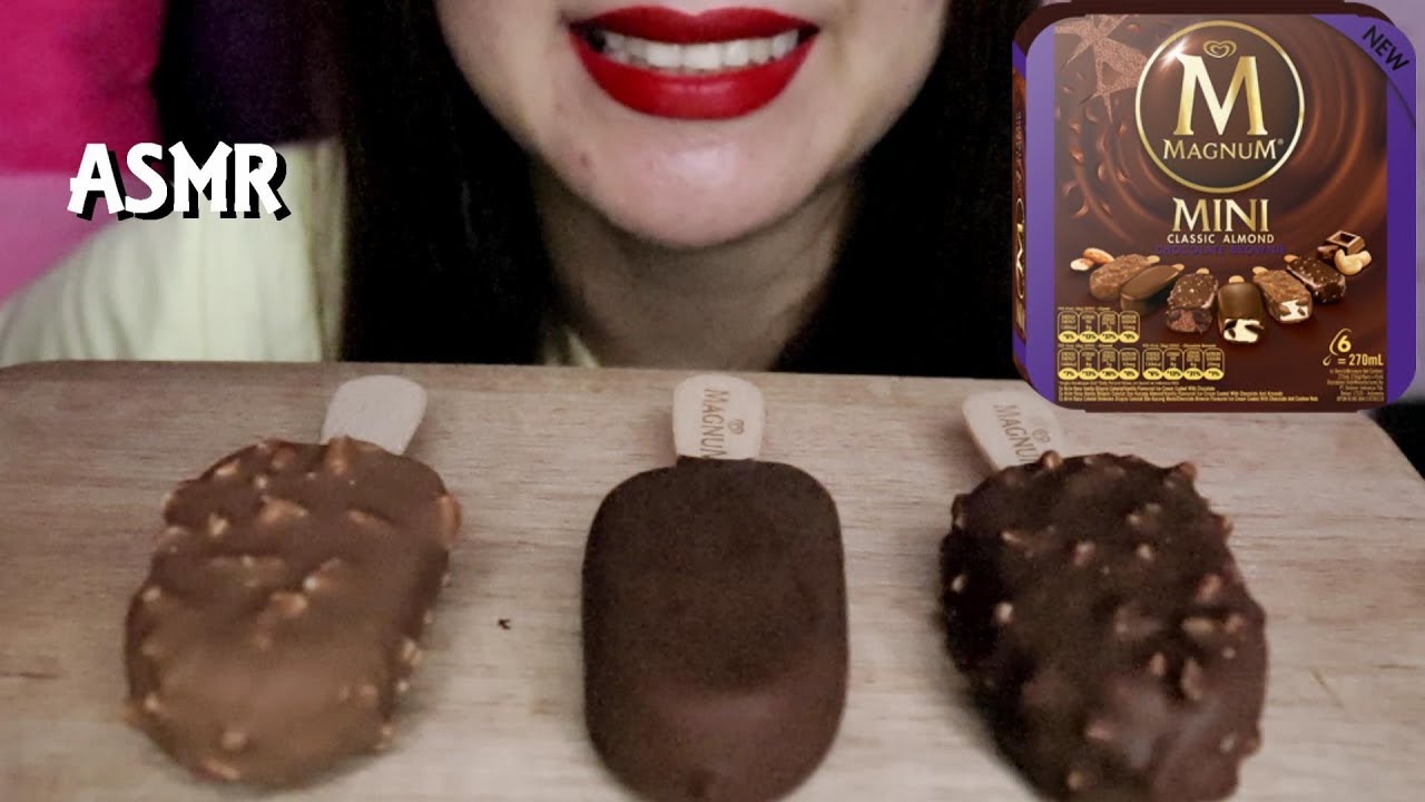 ASMR Magnum Ice Cream Bars Real SOund Mukbang 아이스크림 실제 소리 먹기