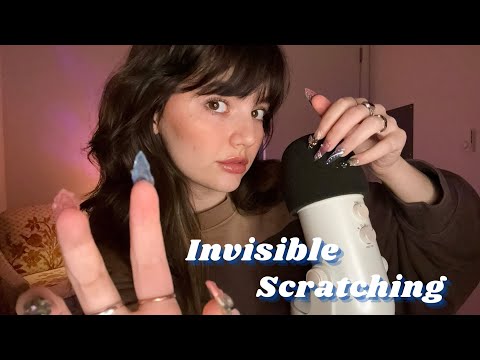 ASMR Invisible Scratching (Foam Cover & Bare Mic Scratching) With Hand Sounds and Mouth Sounds