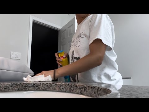 ASMR Bathroom Cleaning & Organizing | No Talking