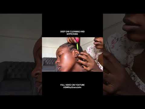 ASMR EAR CLEANING AND PICKING OF EAR LOBES- EAR PIERCING #asmr #earcleaning #earring #relax pimples