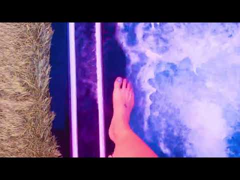 ASMR bare feet in the bubbly water relaxing sounds