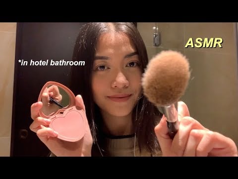 ASMR ⟡ Doing my makeup & also yours! Finger fluttering, face brushing & tapping | with white noise