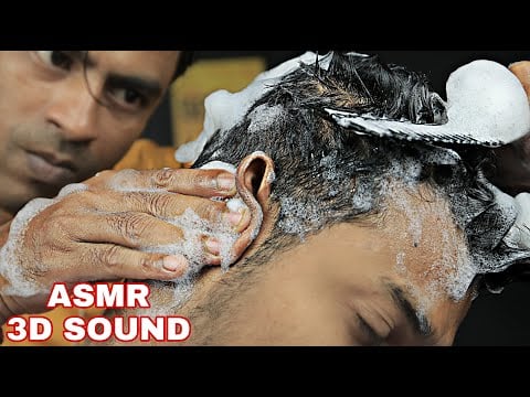 Comb Massage With Shampoo | Satisfying Head Scratching 3d Sound With Neck Cracking ASMR