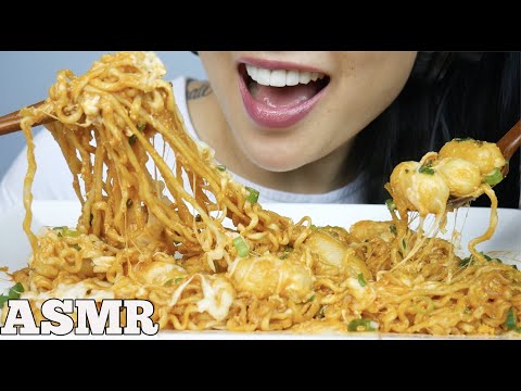 ASMR MINI CHEESY RICE CAKES SPICY NOODLES (EATING SOUNDS) NO TALKING | SAS-ASMR