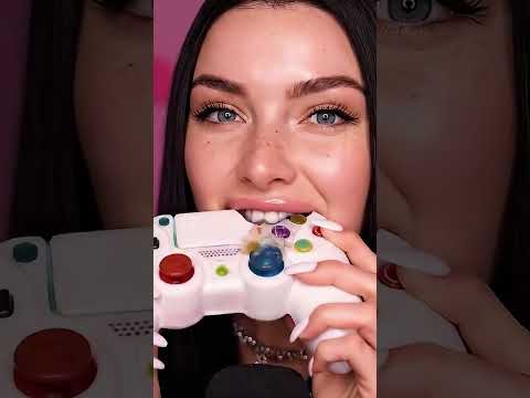 I Bit a Life Size Game Controller?! #ASMR #GamingCandy