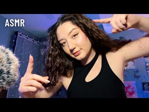 ASMR Pull & Snap Hand Movements With Mouth Sounds *Fast Visuals*