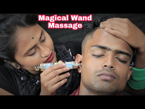 Magical Wand Massage By Indian Female Barber | ASMR Ear Massage and Neck Cracking