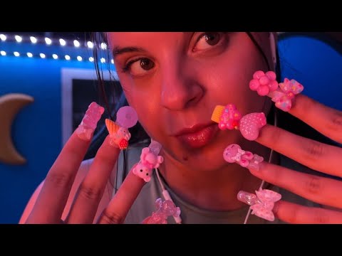 ASMR nail clicking y tapping con uñas kawaii XXL 🩷🦋