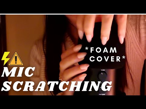 ASMR - FAST INTENSE MIC SCRATCHING with FOAM cover 🎤⚡🤤